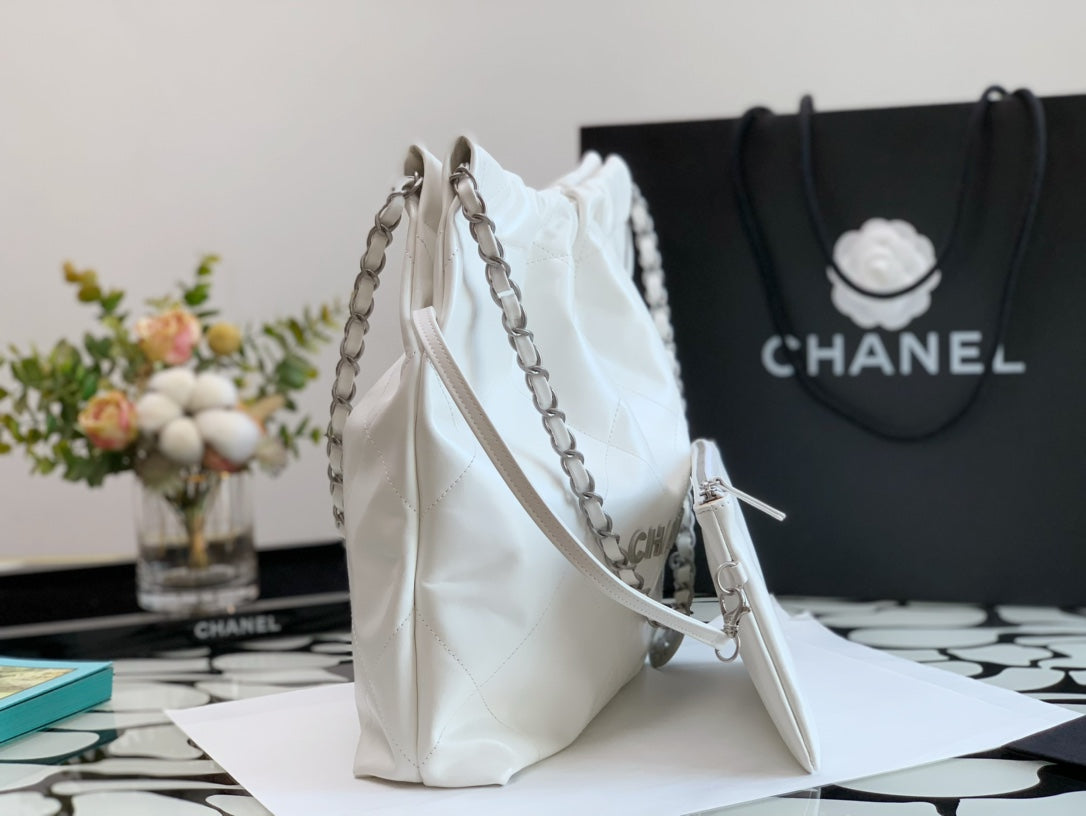 C* 22bag garbage bag♥ white silver chain