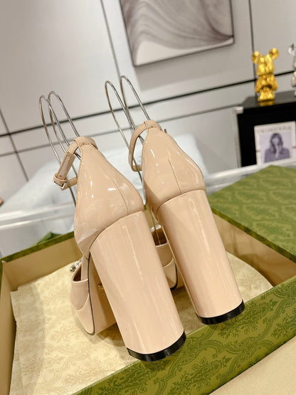 G* New high heels with crystal diamond double G buckle