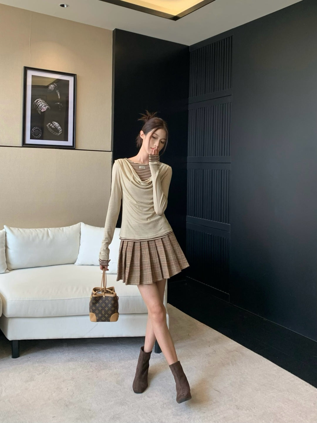 Chan New Striped bottoming shirt