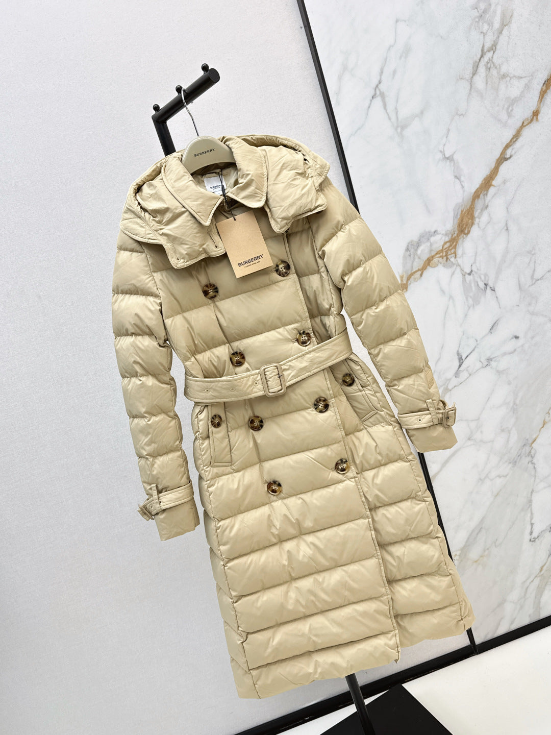 Bur New Double-breasted hooded down jacket