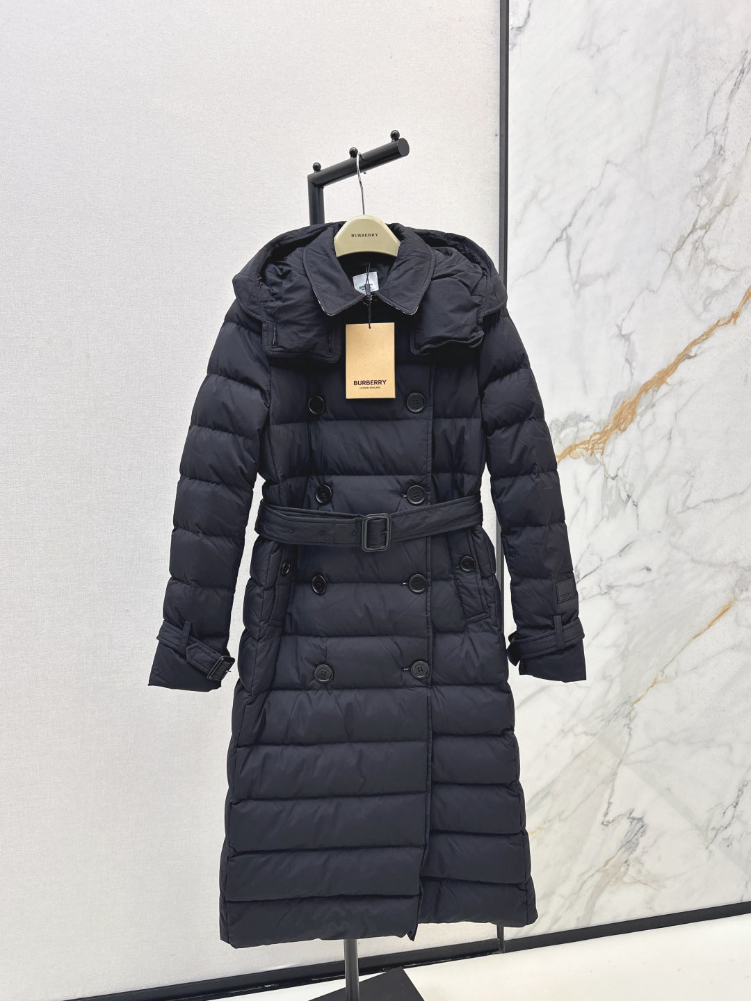 Bur New Double-breasted hooded down jacket