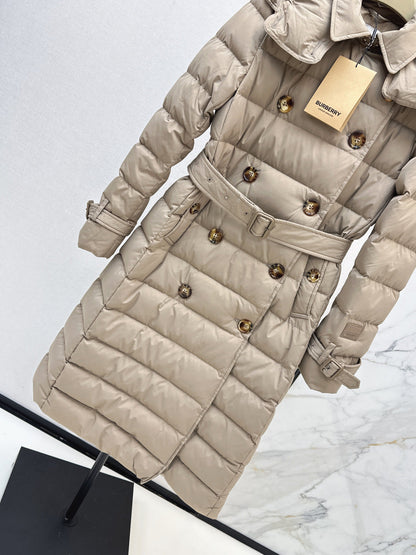 Bur New Double-breasted hooded down jacket