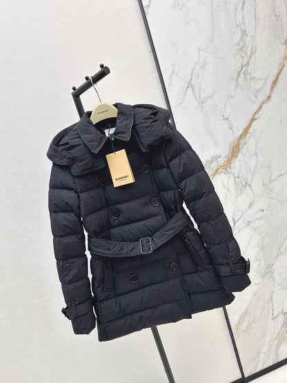Bur New Short double-breasted hooded down jacket