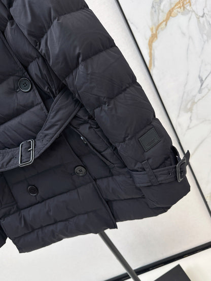 Bur New Short double-breasted hooded down jacket
