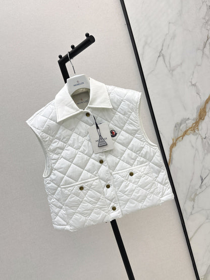 Monc  New Diamond-patterned lightweight lapel padded vest