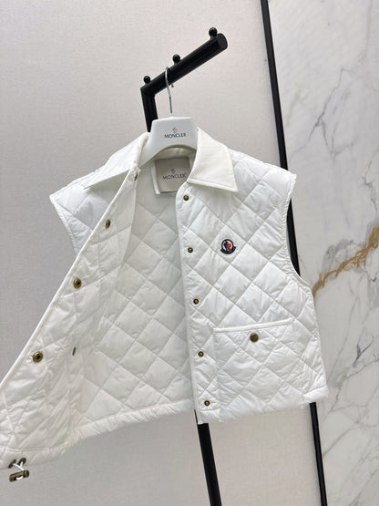 Monc  New Diamond-patterned lightweight lapel padded vest