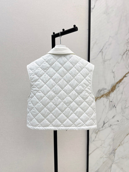 Monc  New Diamond-patterned lightweight lapel padded vest