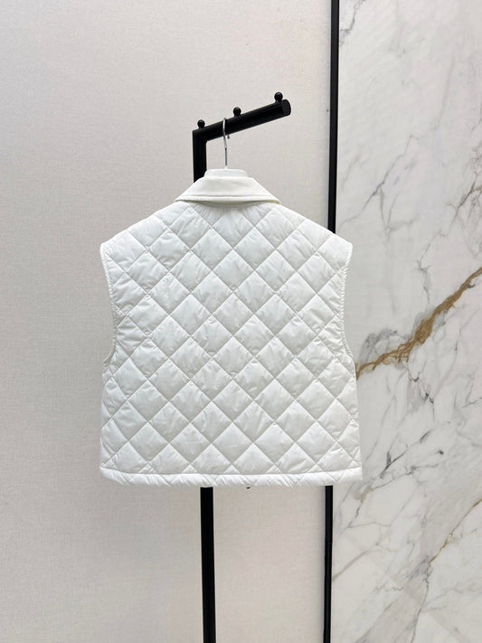 Monc  New Diamond-patterned lightweight lapel padded vest