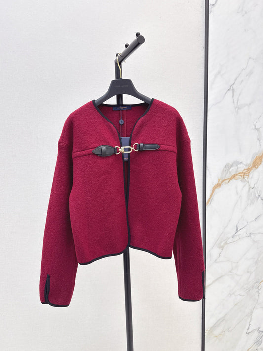 Louis  New Leather buttoned cape coat