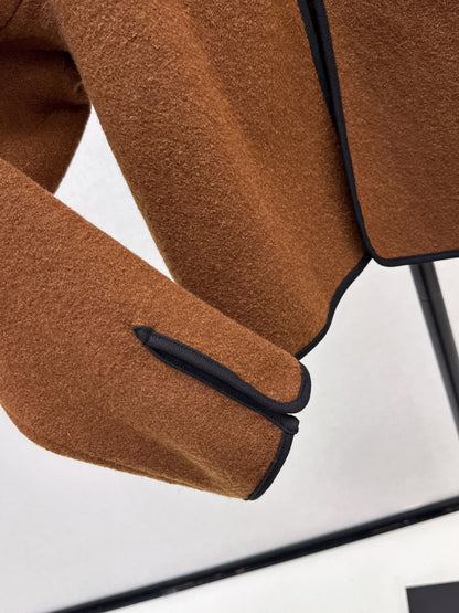 Louis  New Leather buttoned cape coat