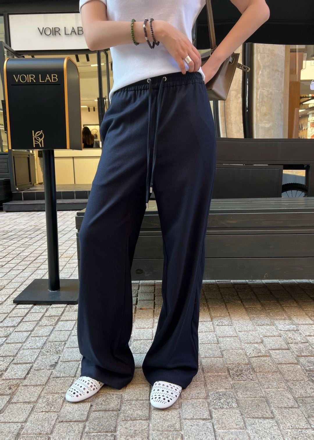 Miu New elastic waist trousers