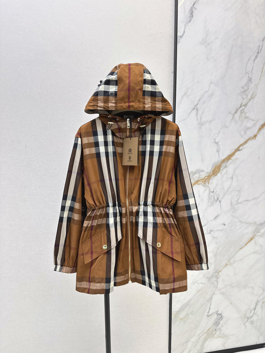 Bur New Plaid hooded jacket