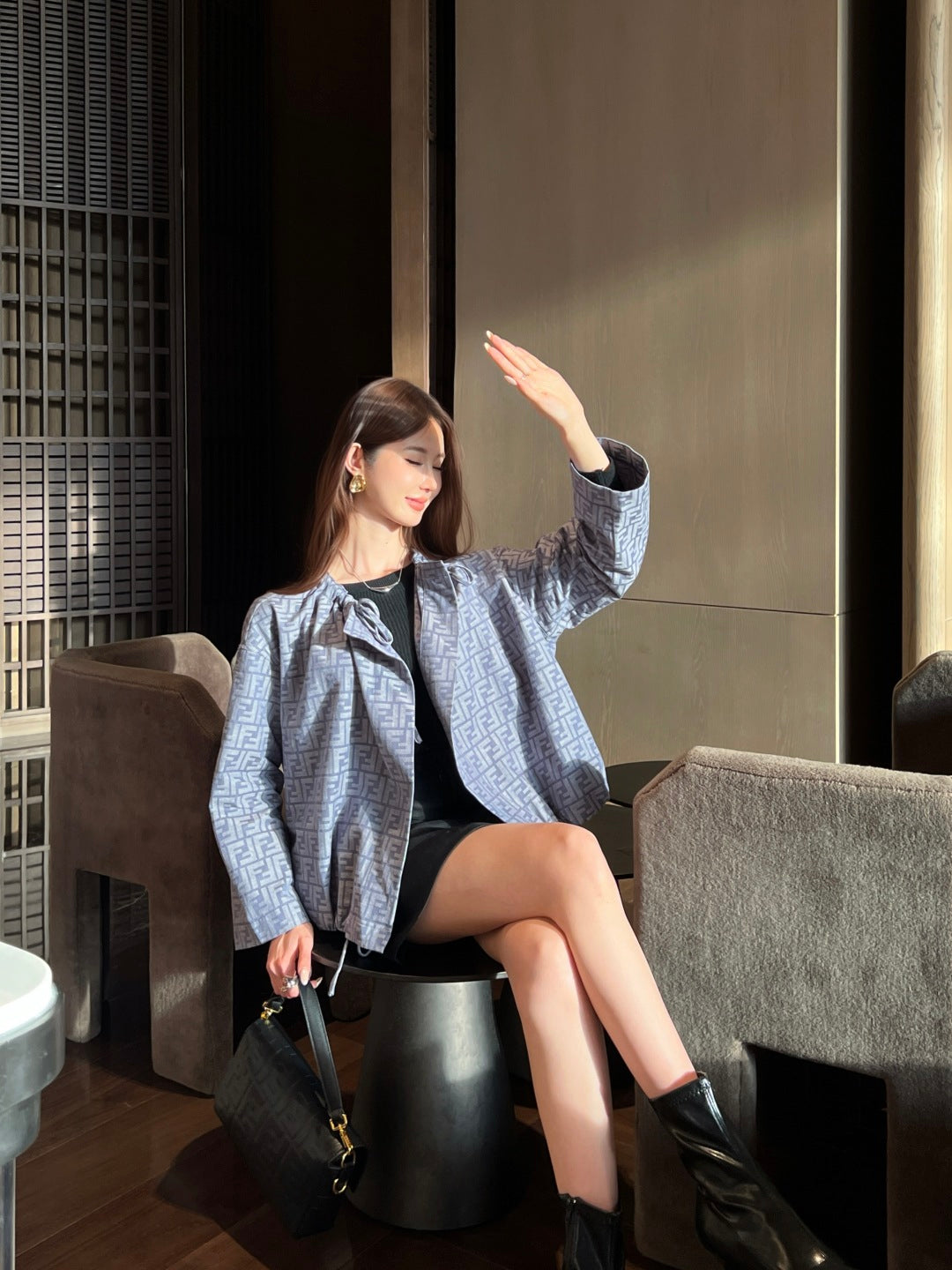 Fend New Printed cape coat