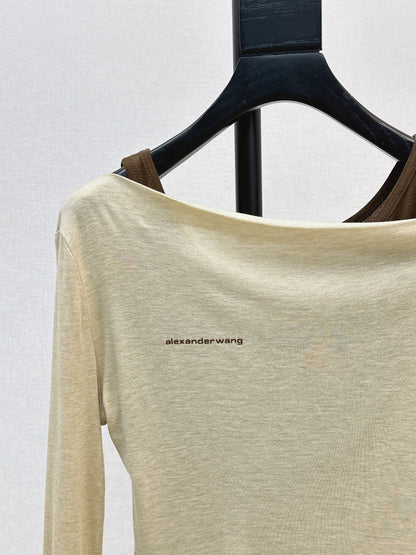 Miu New Fake two-piece design bottoming shirt