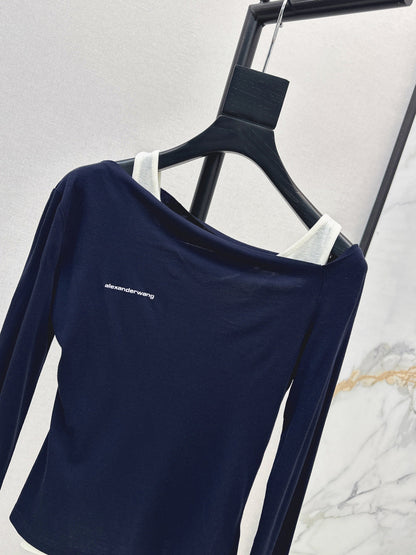 Miu New Fake two-piece design bottoming shirt