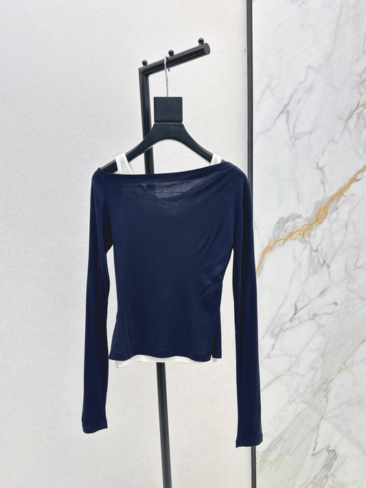 Miu New Fake two-piece design bottoming shirt