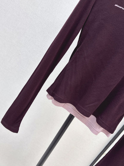 Miu New Fake two-piece design bottoming shirt