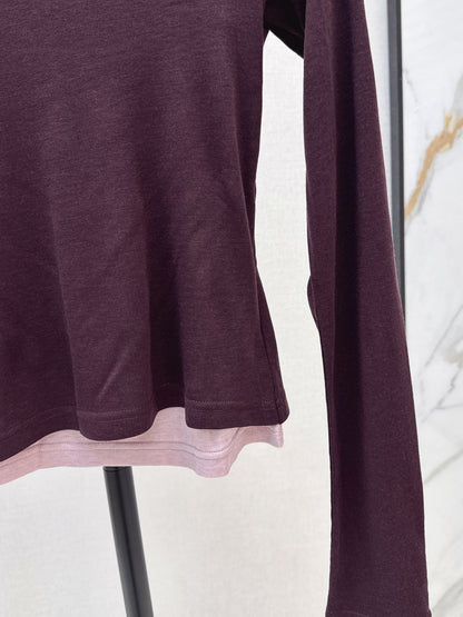 Miu New Fake two-piece design bottoming shirt