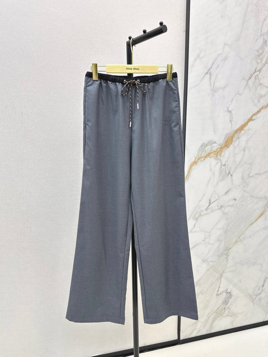 Miu New drawstring straight-leg pants