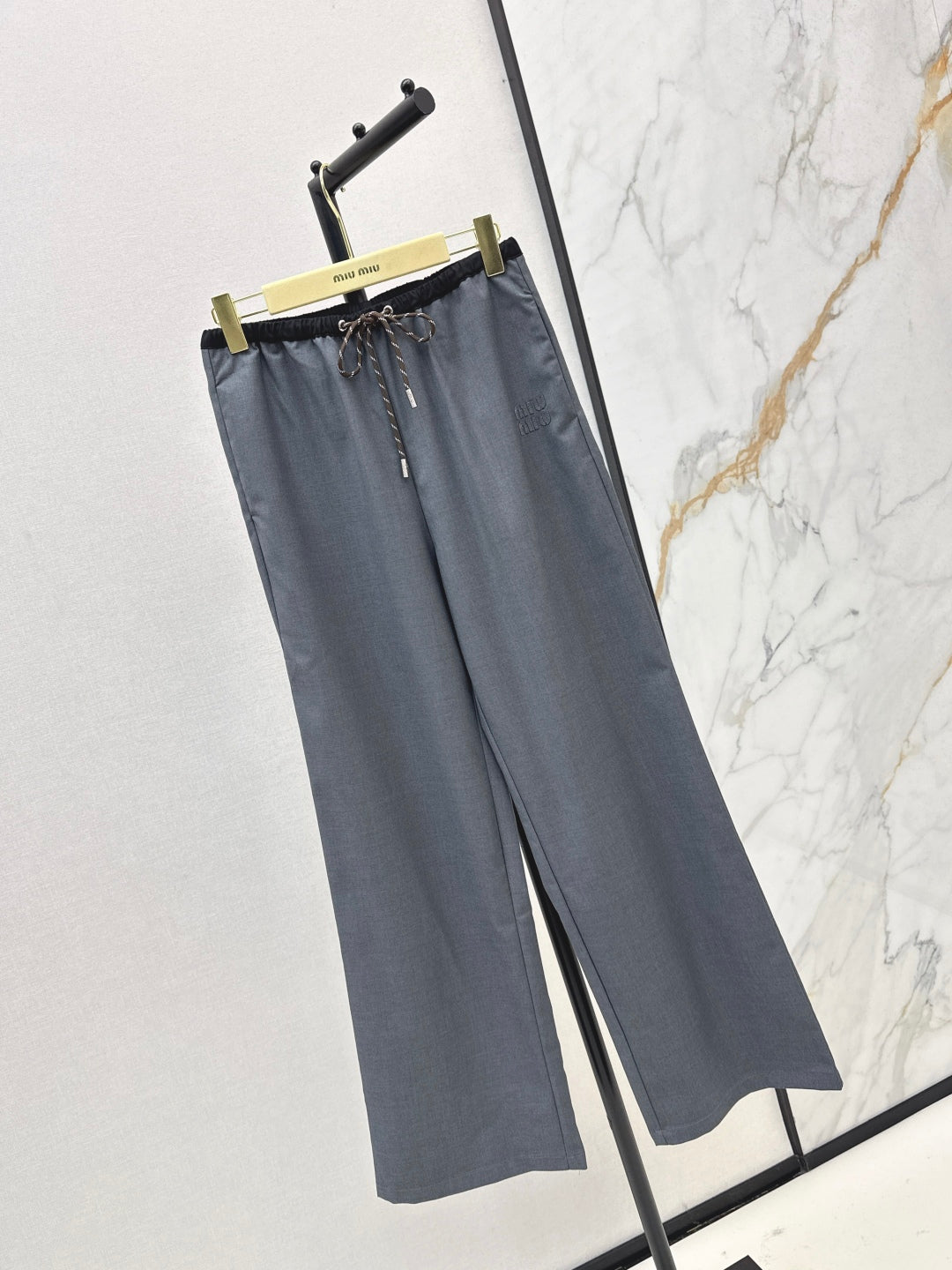 Miu New drawstring straight-leg pants