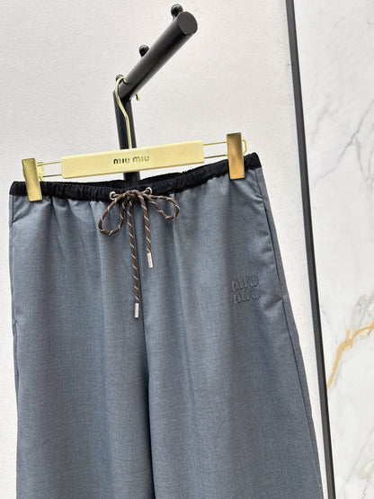Miu New drawstring straight-leg pants