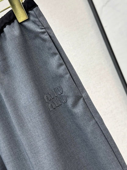 Miu New drawstring straight-leg pants