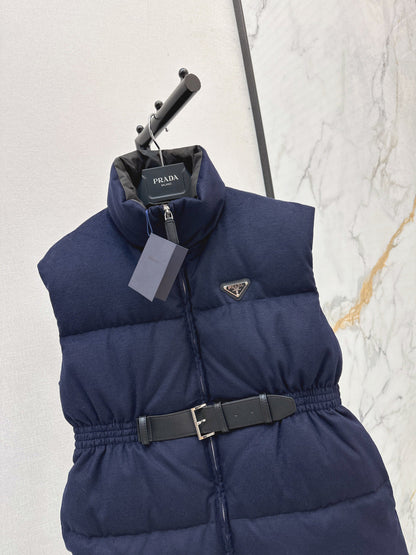 Pra New belt waist vest down jacket