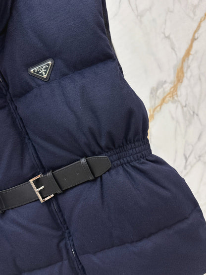 Pra New belt waist vest down jacket