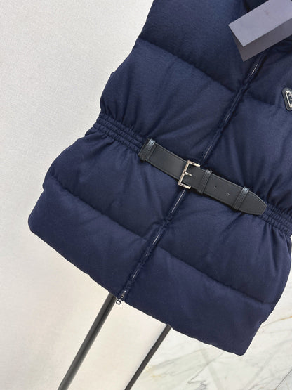 Pra New belt waist vest down jacket