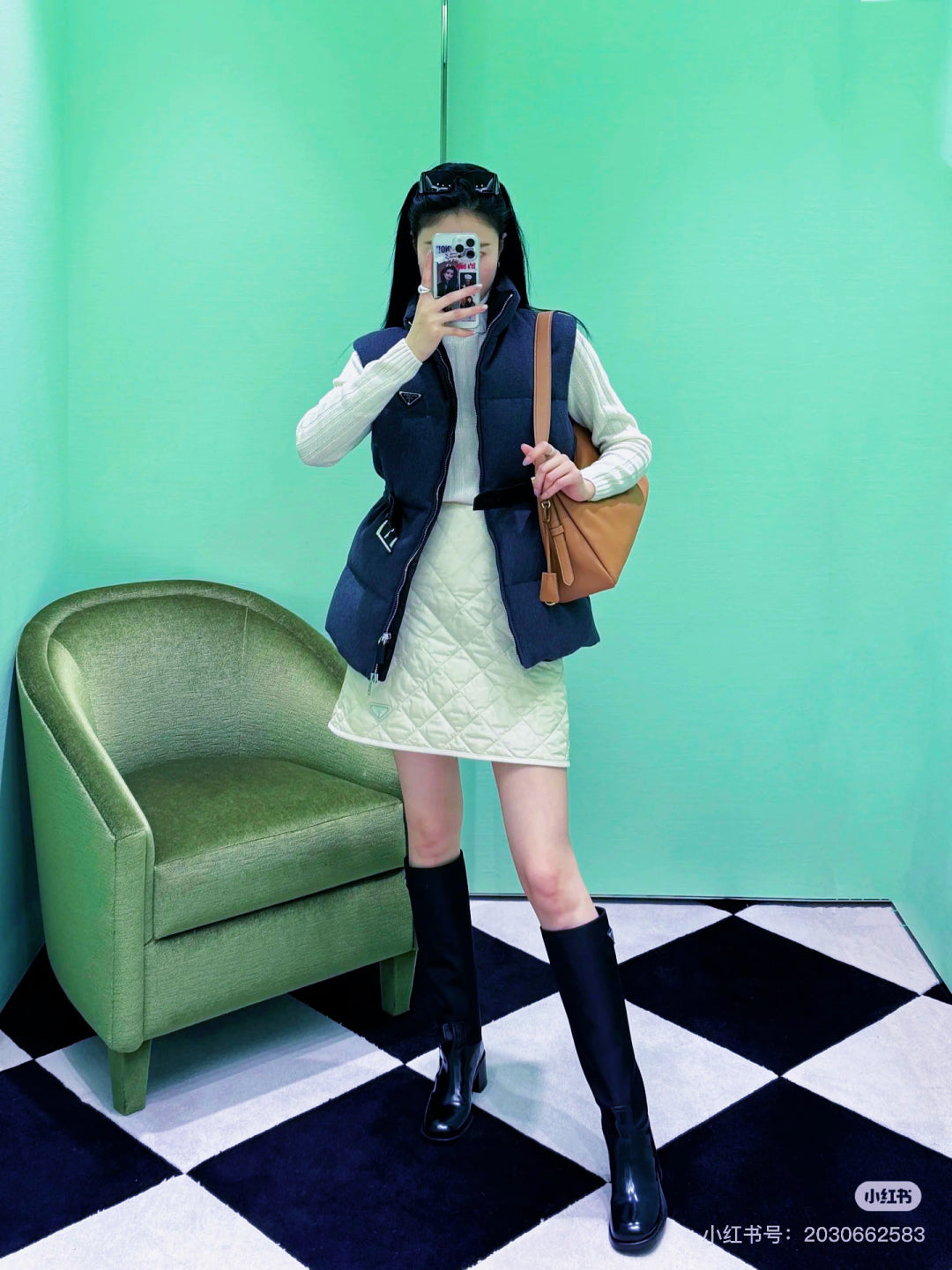 Pra New belt waist vest down jacket