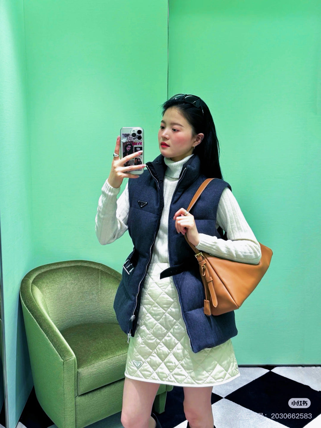 Pra New belt waist vest down jacket