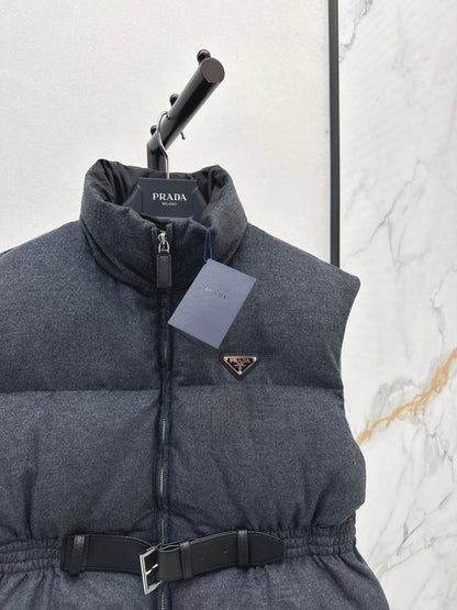 Pra New belt waist vest down jacket