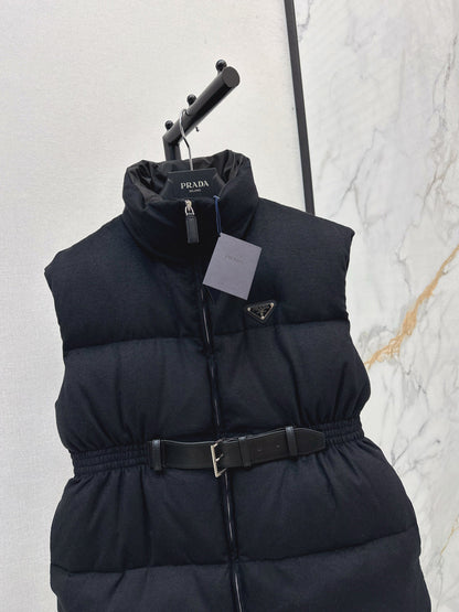 Pra New belt waist vest down jacket