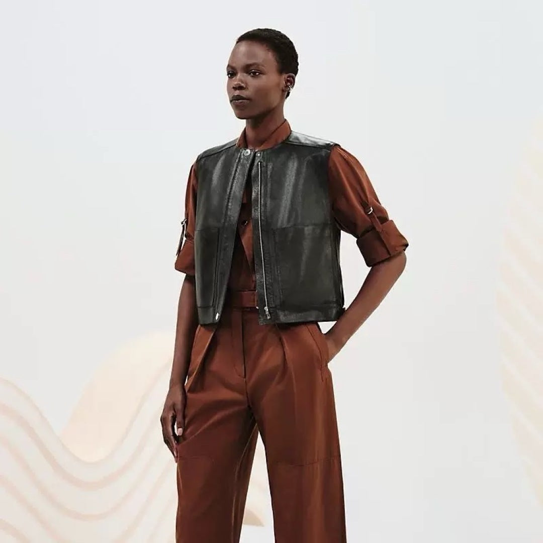 Herm New leather vest jacket