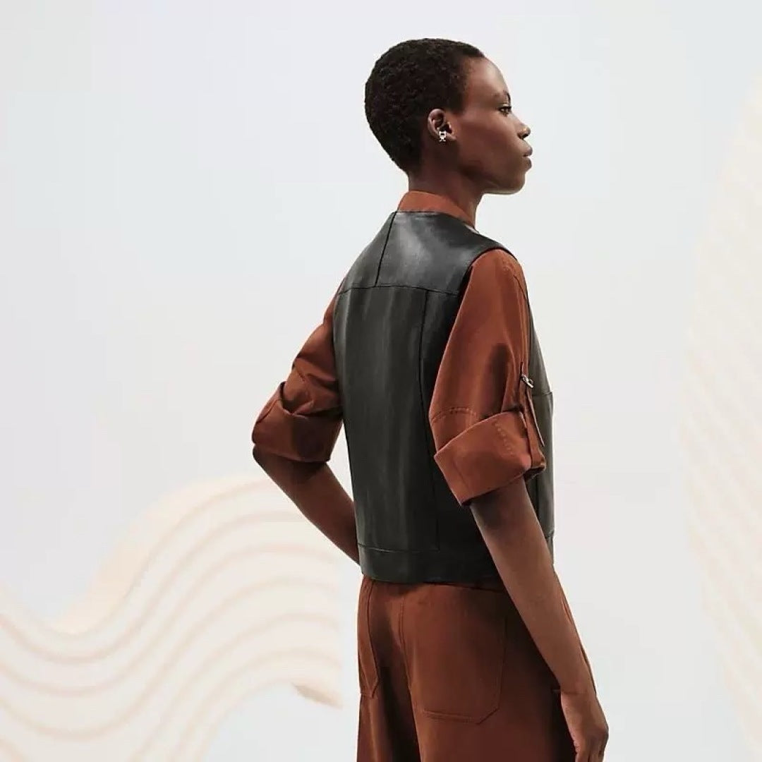 Herm New leather vest jacket
