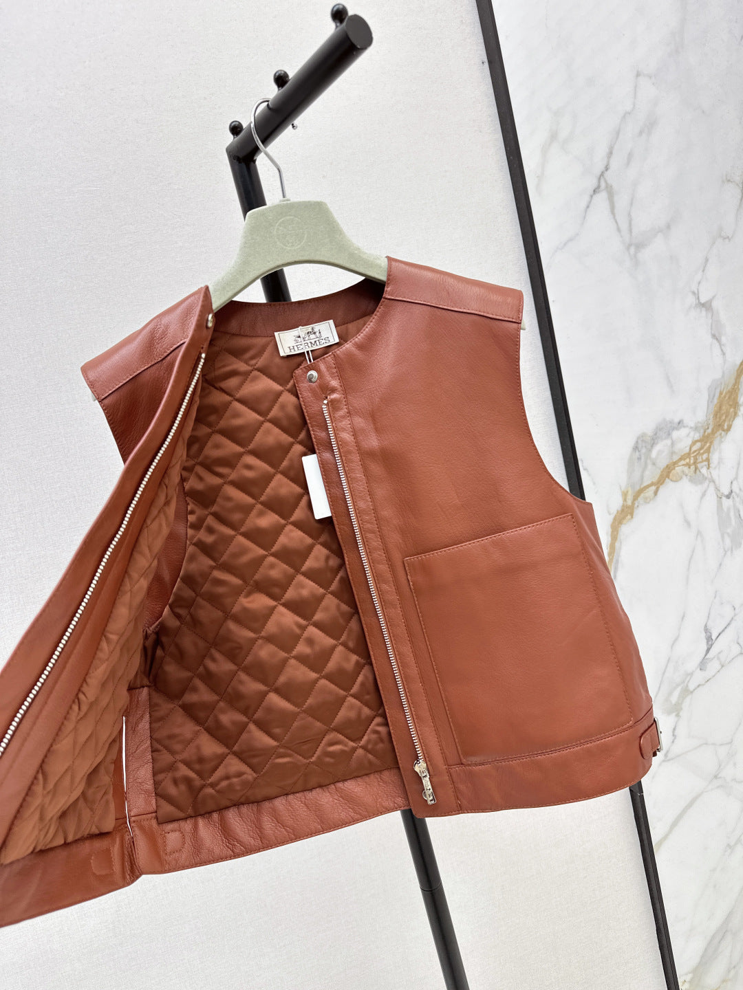 Herm New leather vest jacket