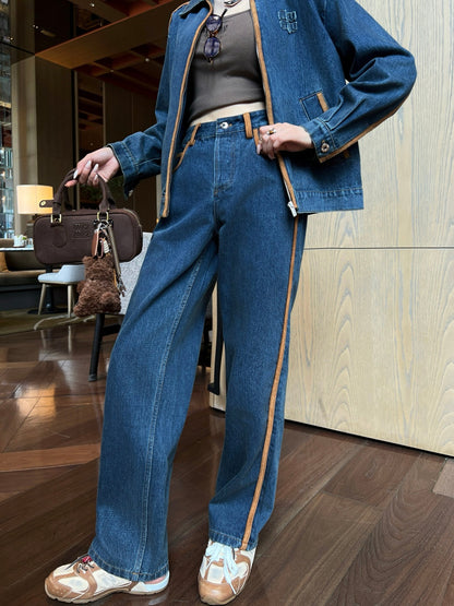 Miu New patchwork leather jeans