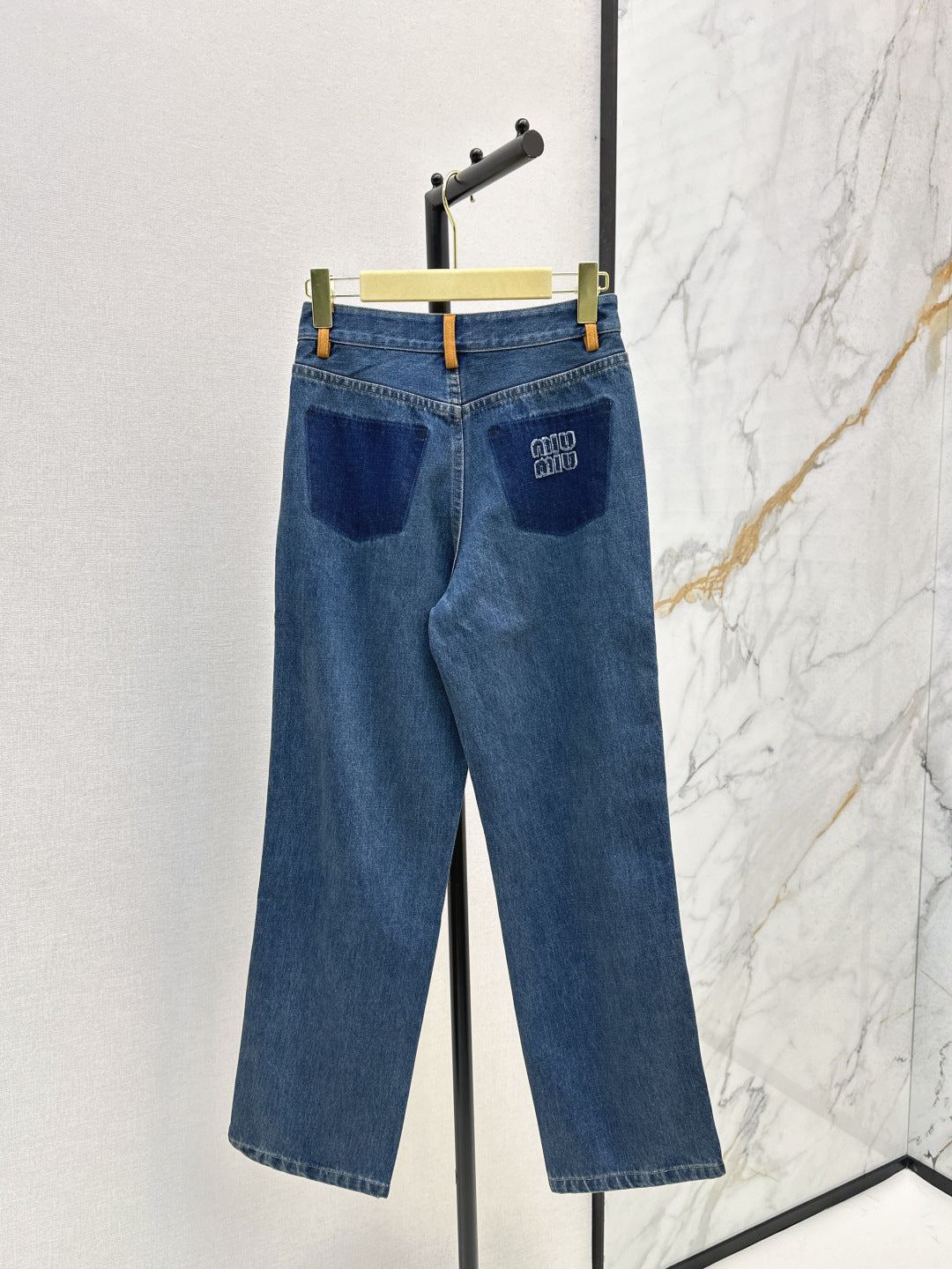 Miu New patchwork leather jeans