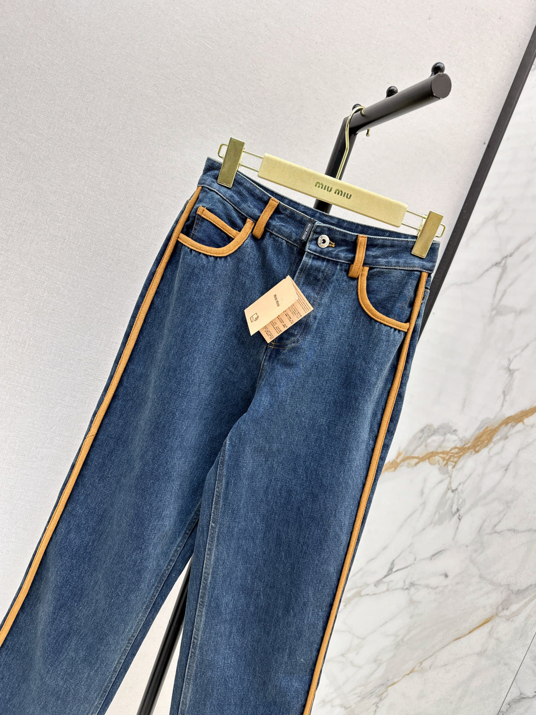 Miu New patchwork leather jeans