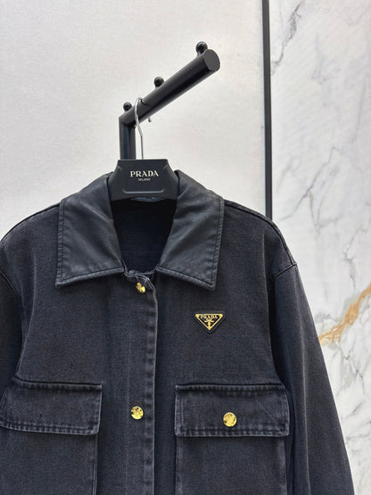 Pra New lapel denim jacket