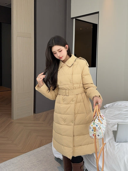 Bur New Double-breasted long down jacket