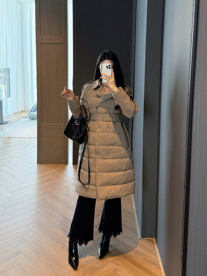Bur New Double-breasted long down jacket