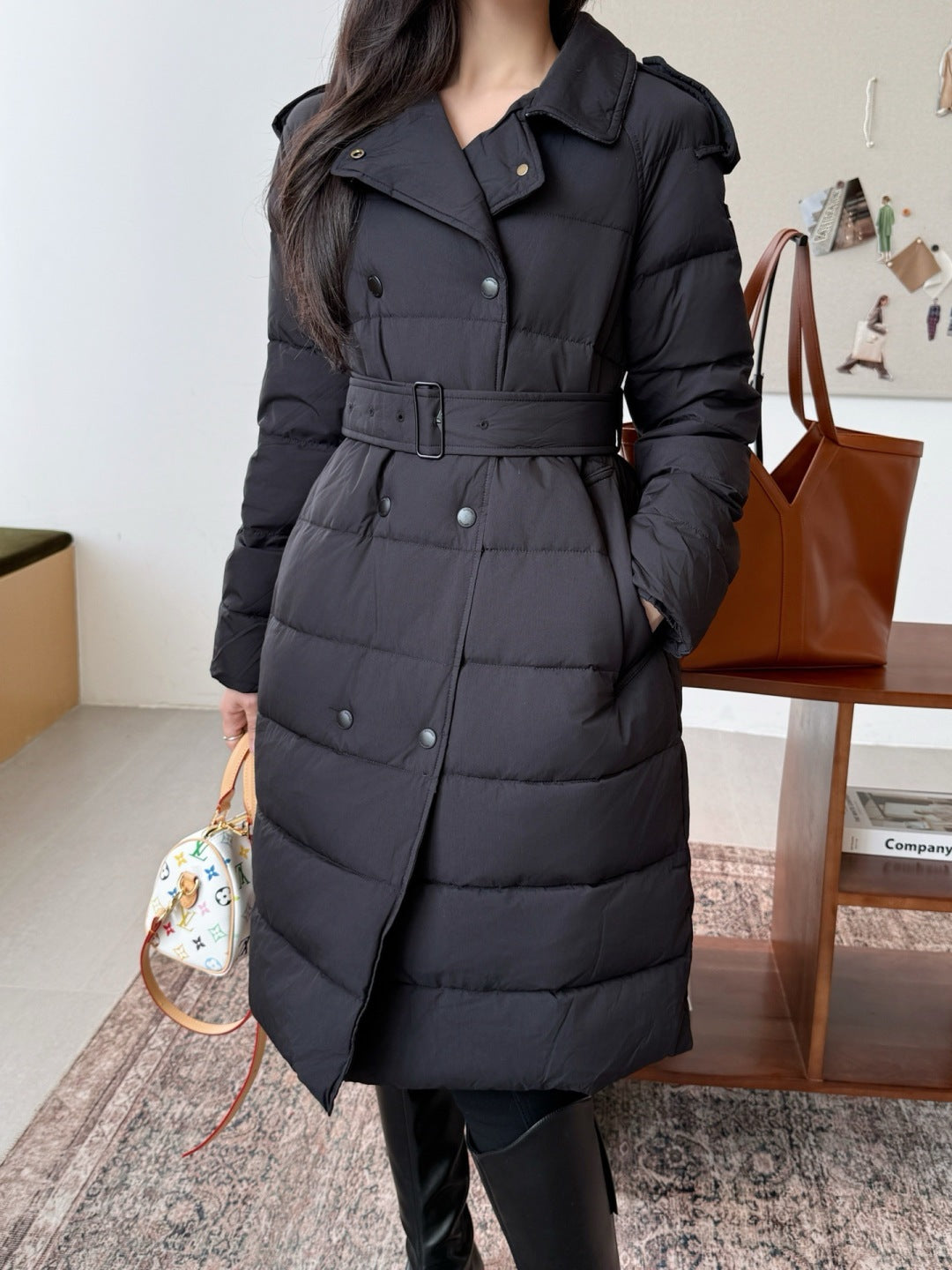 Bur New Double-breasted long down jacket