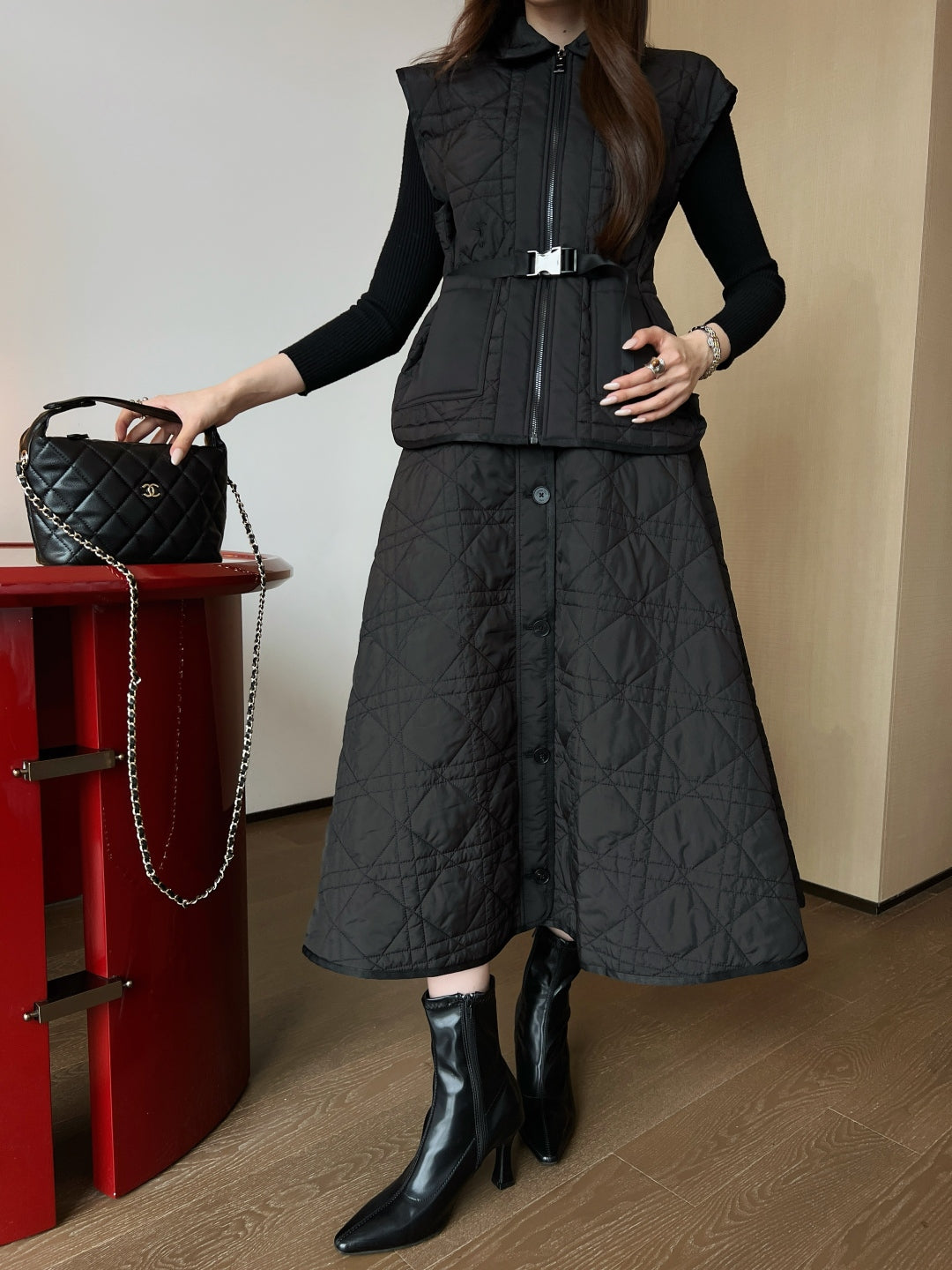 CD New Plaid long skirt