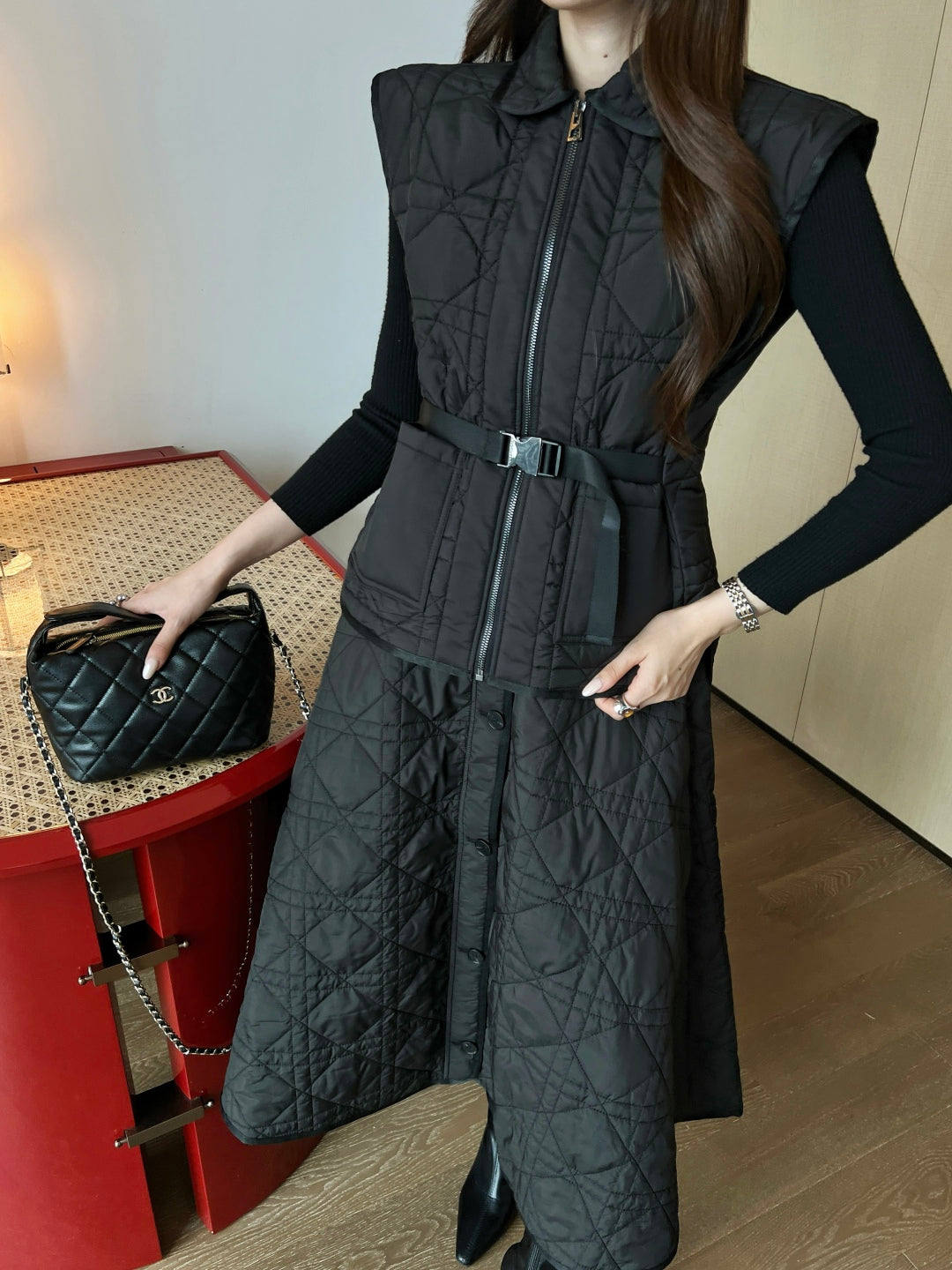 CD New Plaid long skirt