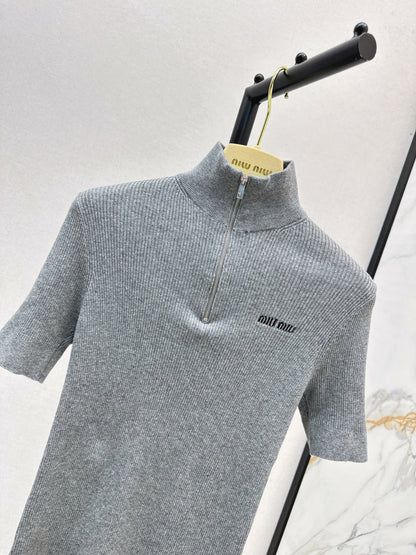 Miu New knitted cropped sweater