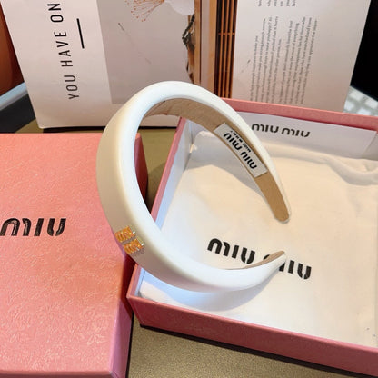 Miu New style sheepskin custom headband with metal letters