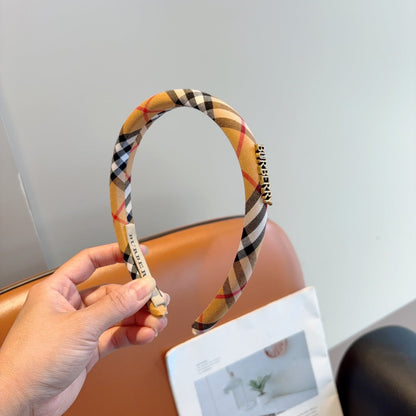 Bur New high version plaid narrow version headband