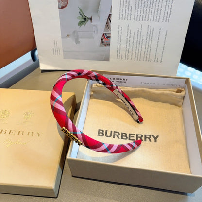 Bur New high version plaid narrow version headband