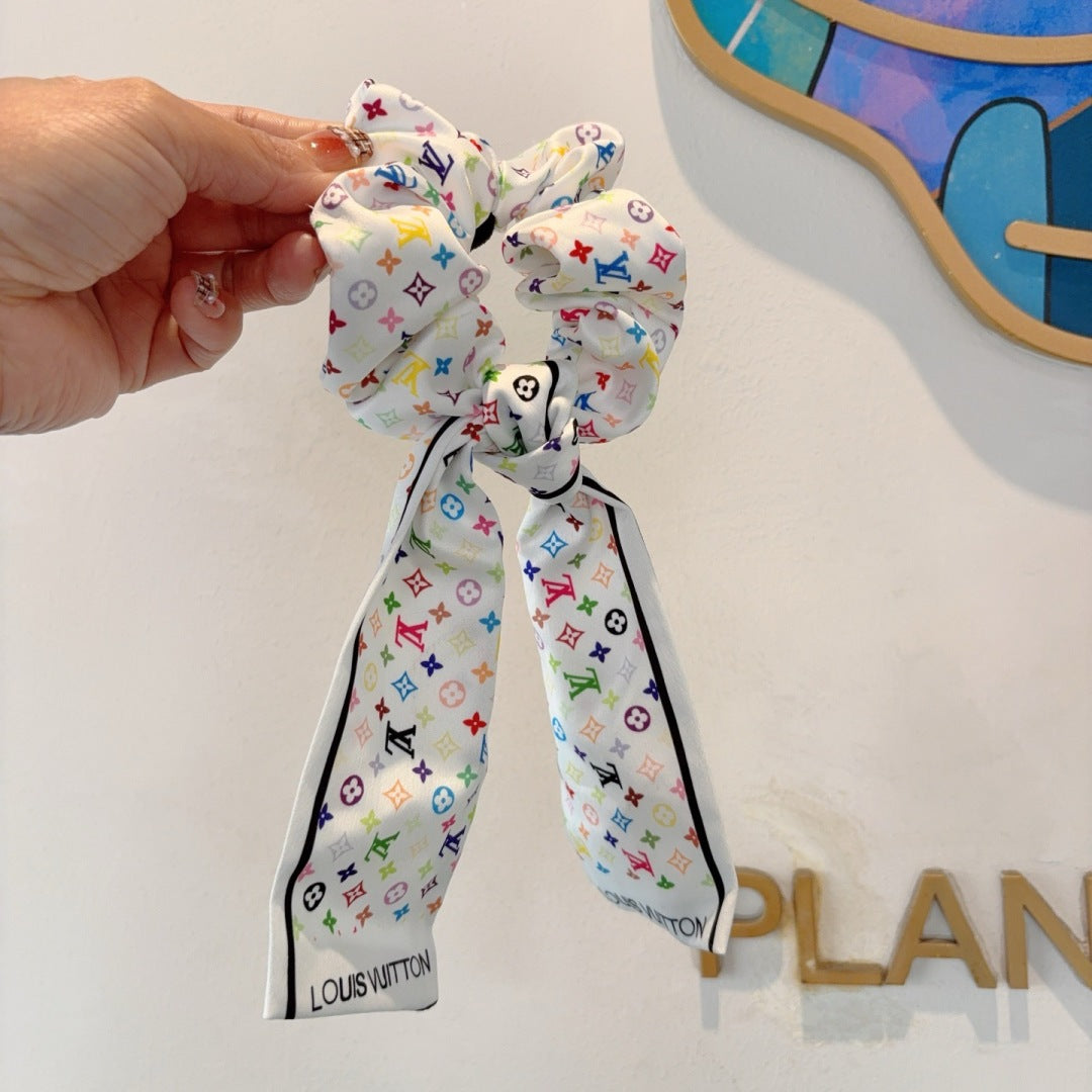 Louis Classic letter streamer ponytail hair tie
